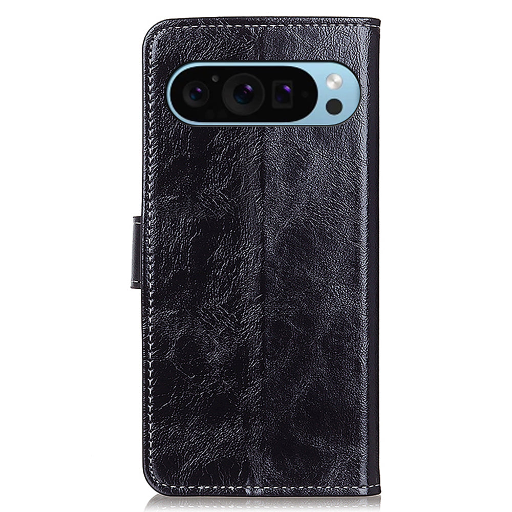 For Google Pixel 9 Case Retro Style PU Leather+TPU Shockproof Phone Shell