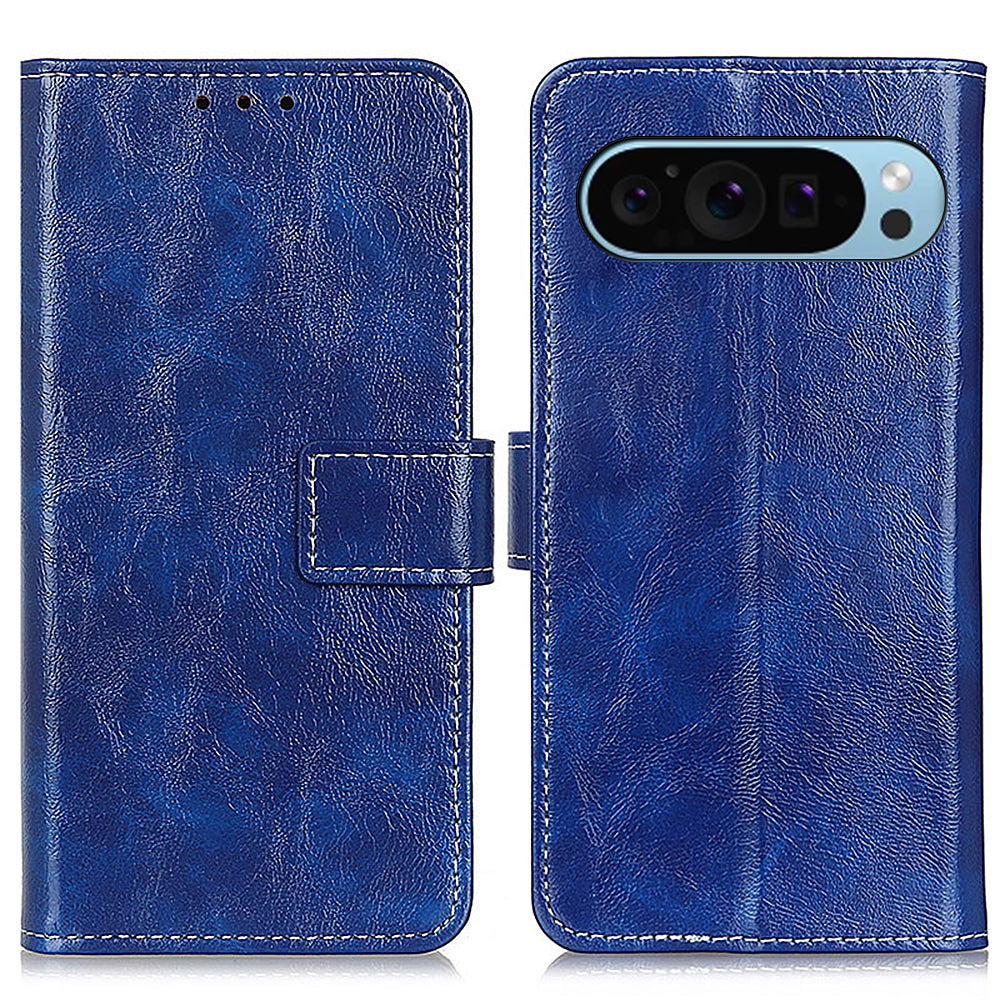 For Google Pixel 9 Case Retro Style PU Leather+TPU Shockproof Phone Shell