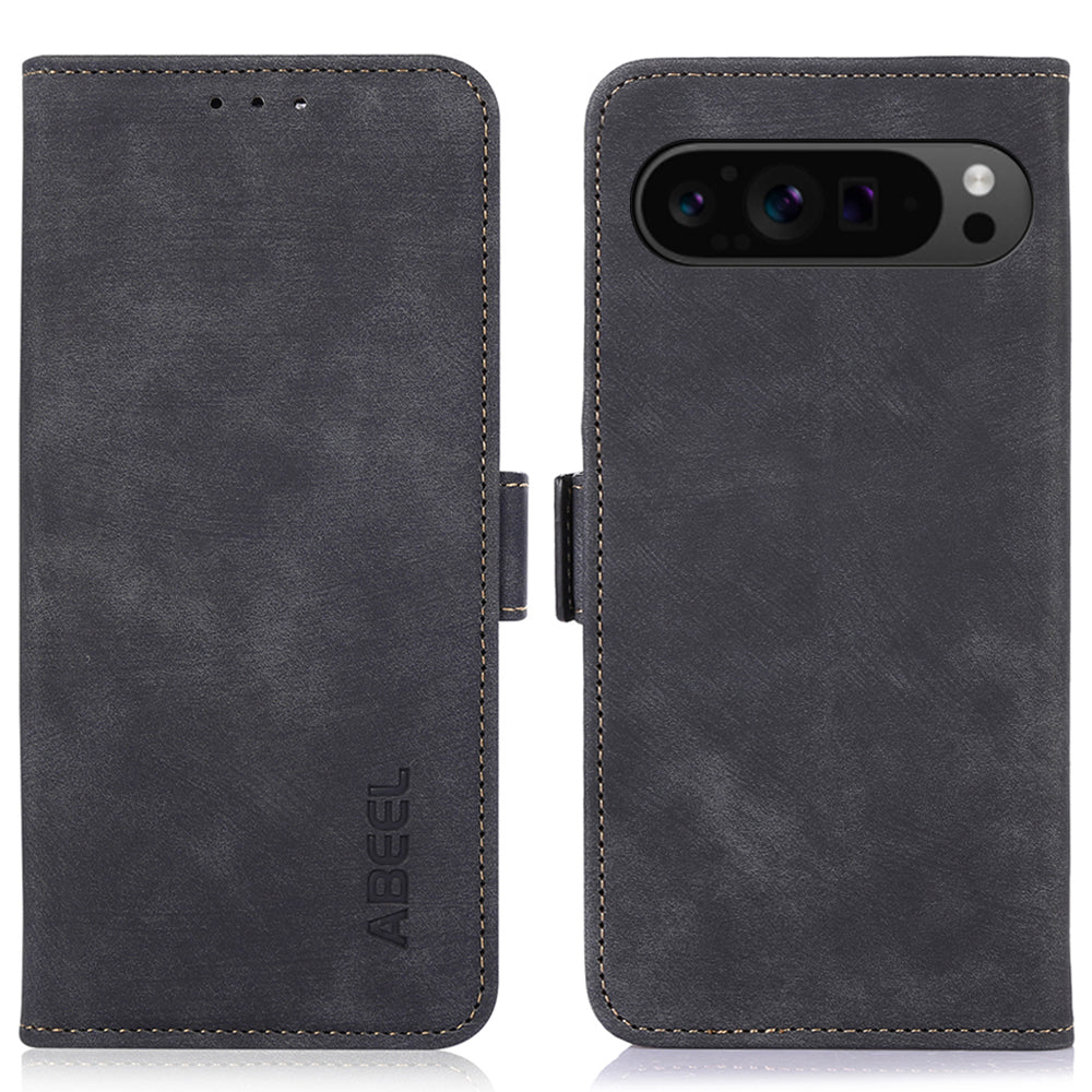 ABEEL For Google Pixel 9 Pro Magnetic Phone Case Side Magnetic Clasp Wallet Cover
