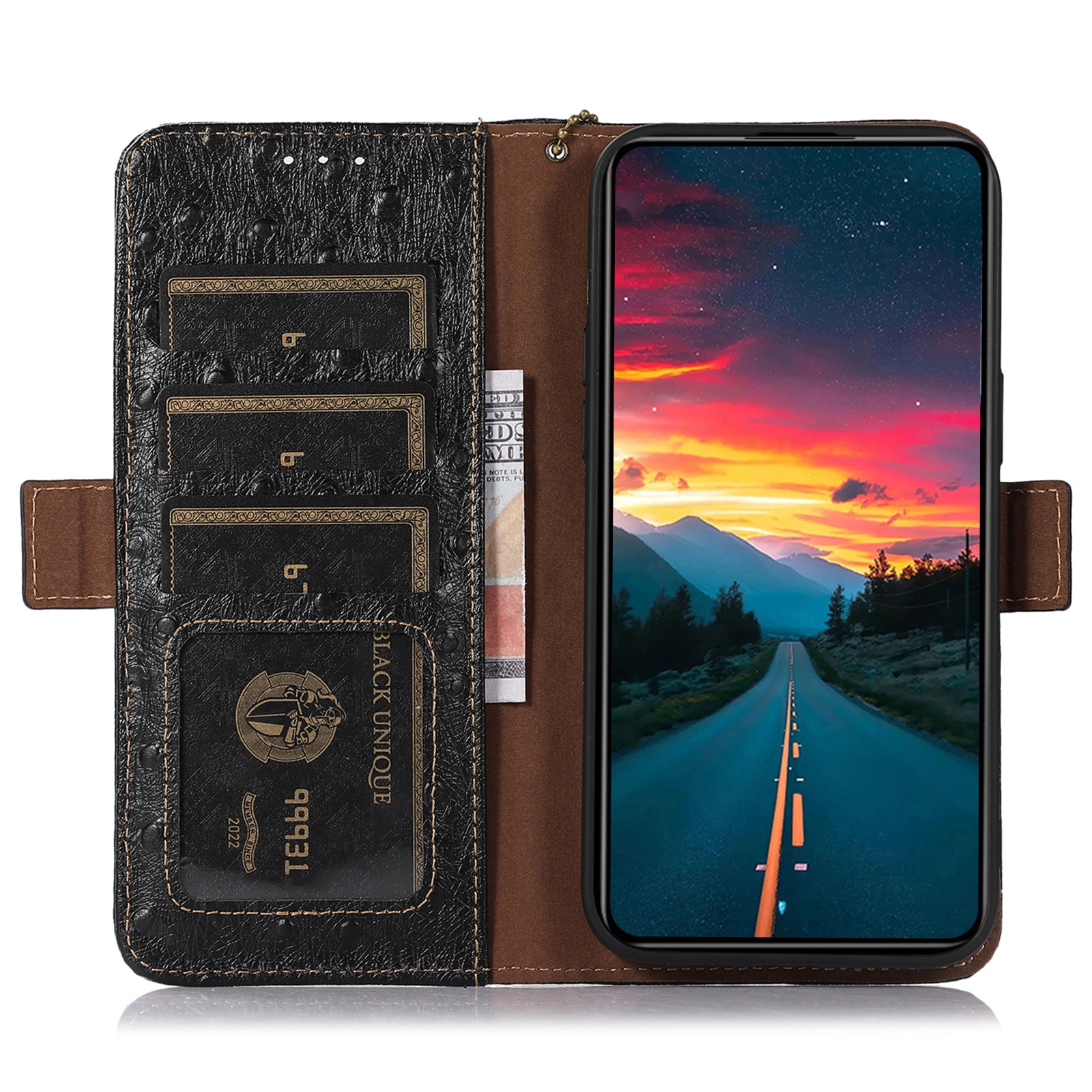 For Google Pixel 9 Case RFID Blocking Genuine Cow Leather Phone Cover