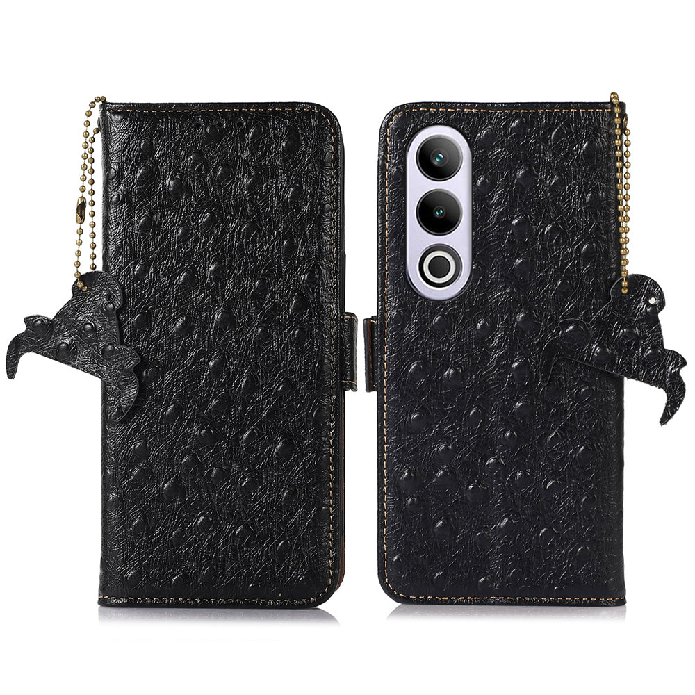 For OnePlus Ace 3V 5G Phone Case RFID Blocking Card Slots Wallet Genuine Cow Leather Cover