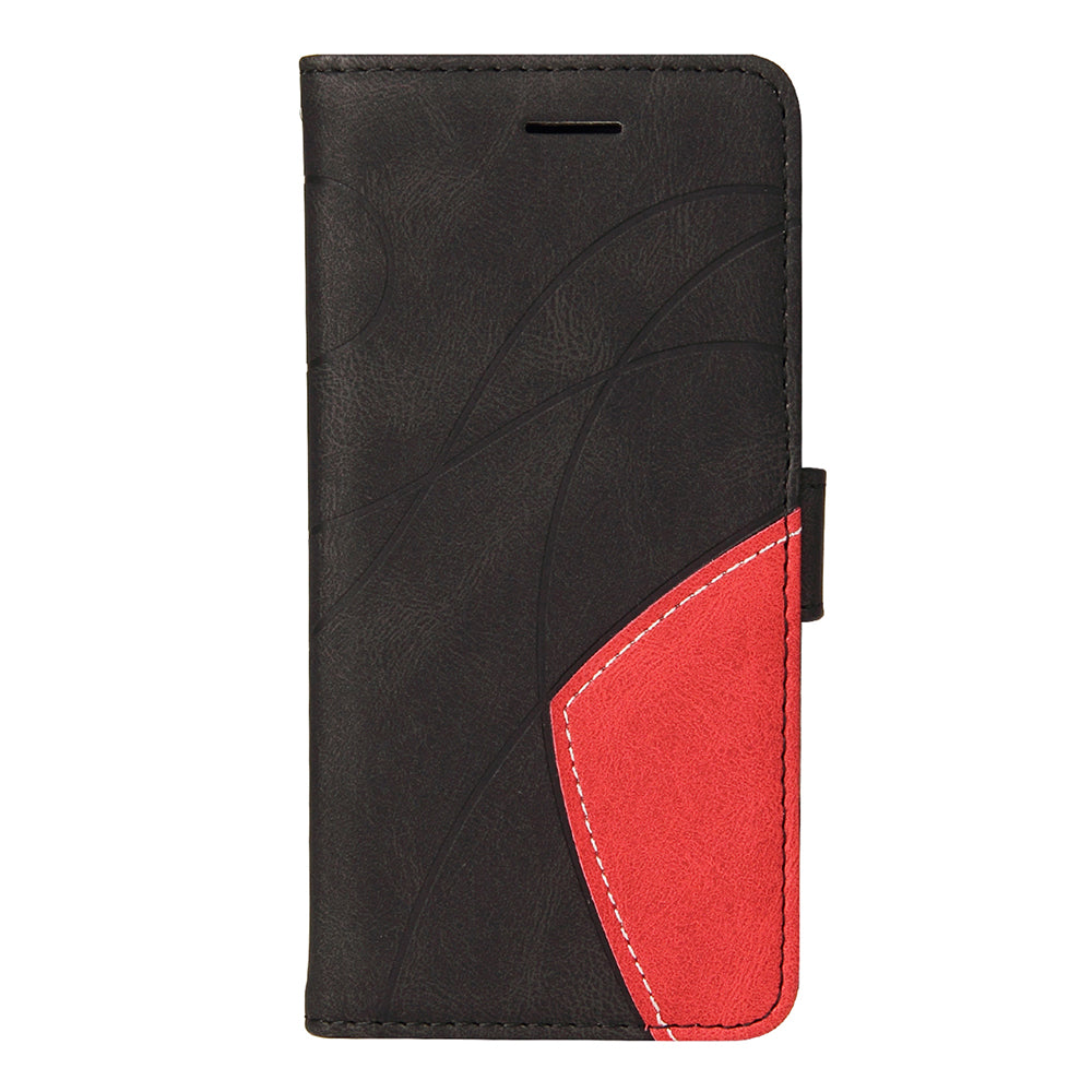 KT Leather Series-1 For Realme 12 Case Dual-Color Splicing Book Folio Design Wallet Phone Cover