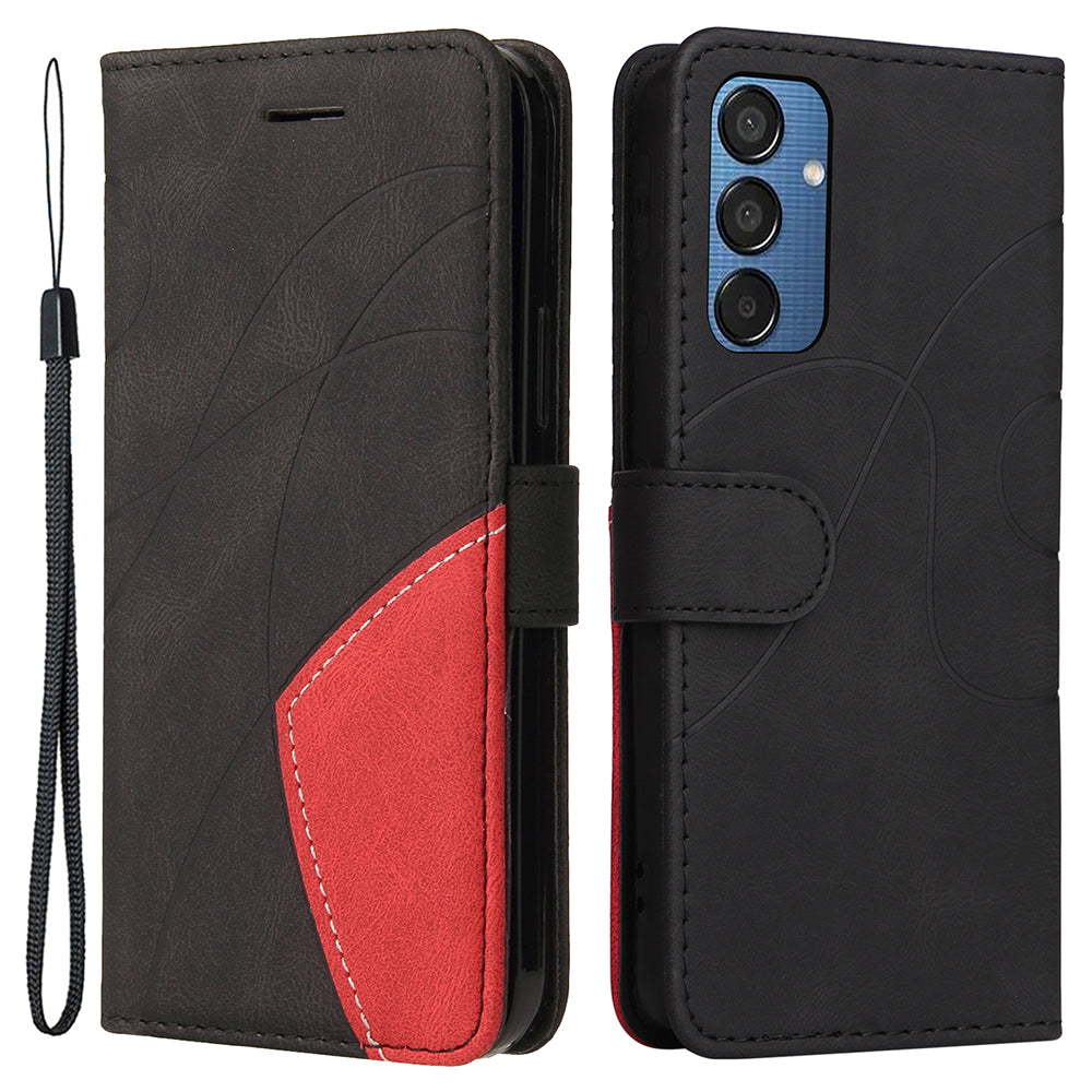 KT Leather Series-1 For Samsung Galaxy M15 5G Case Full Protection Dual-Color Splicing Phone Cover