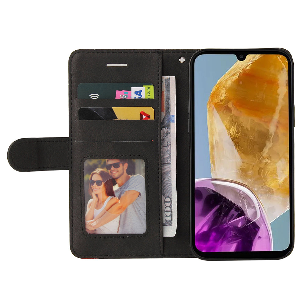KT Leather Series-1 For Samsung Galaxy M15 5G Case Full Protection Dual-Color Splicing Phone Cover