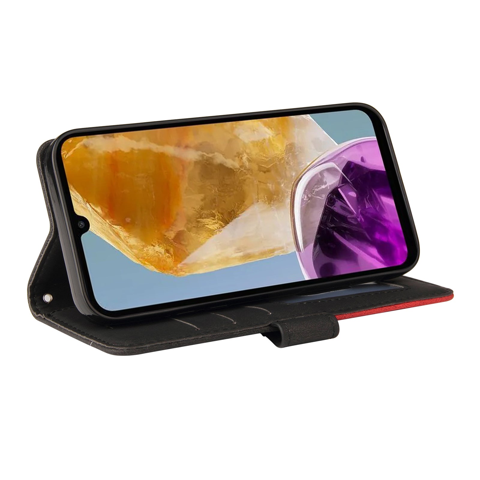 KT Leather Series-1 For Samsung Galaxy M15 5G Case Full Protection Dual-Color Splicing Phone Cover