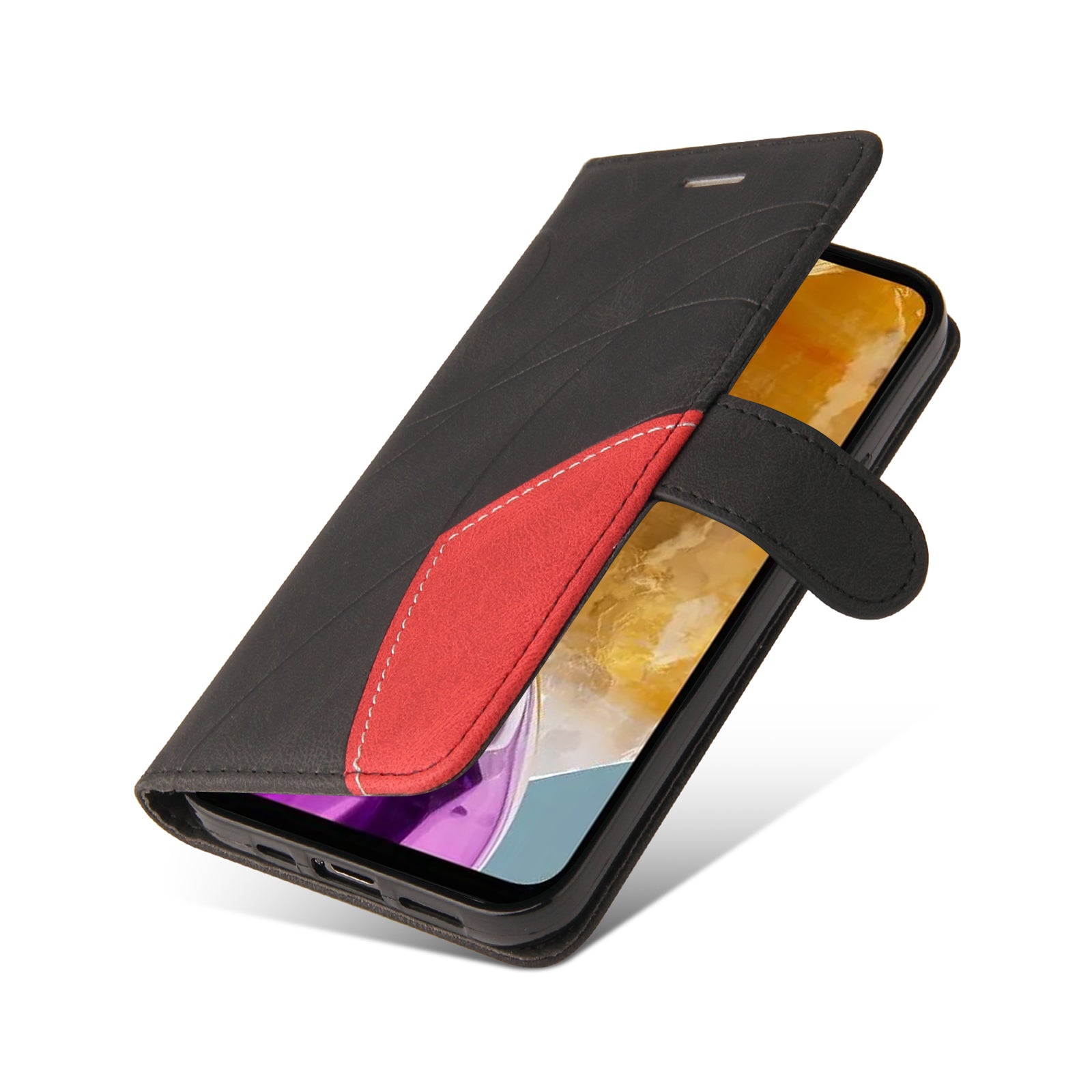 KT Leather Series-1 For Samsung Galaxy M15 5G Case Full Protection Dual-Color Splicing Phone Cover