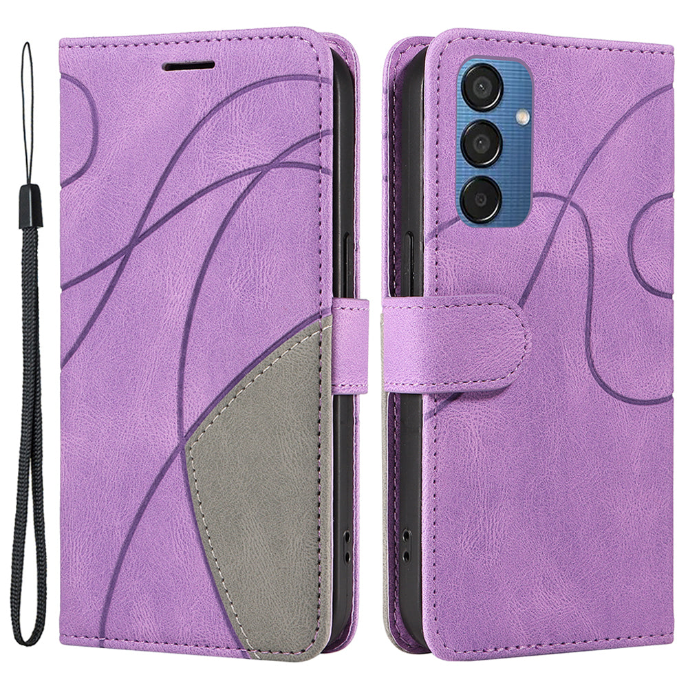 KT Leather Series-1 For Samsung Galaxy M15 5G Case Full Protection Dual-Color Splicing Phone Cover