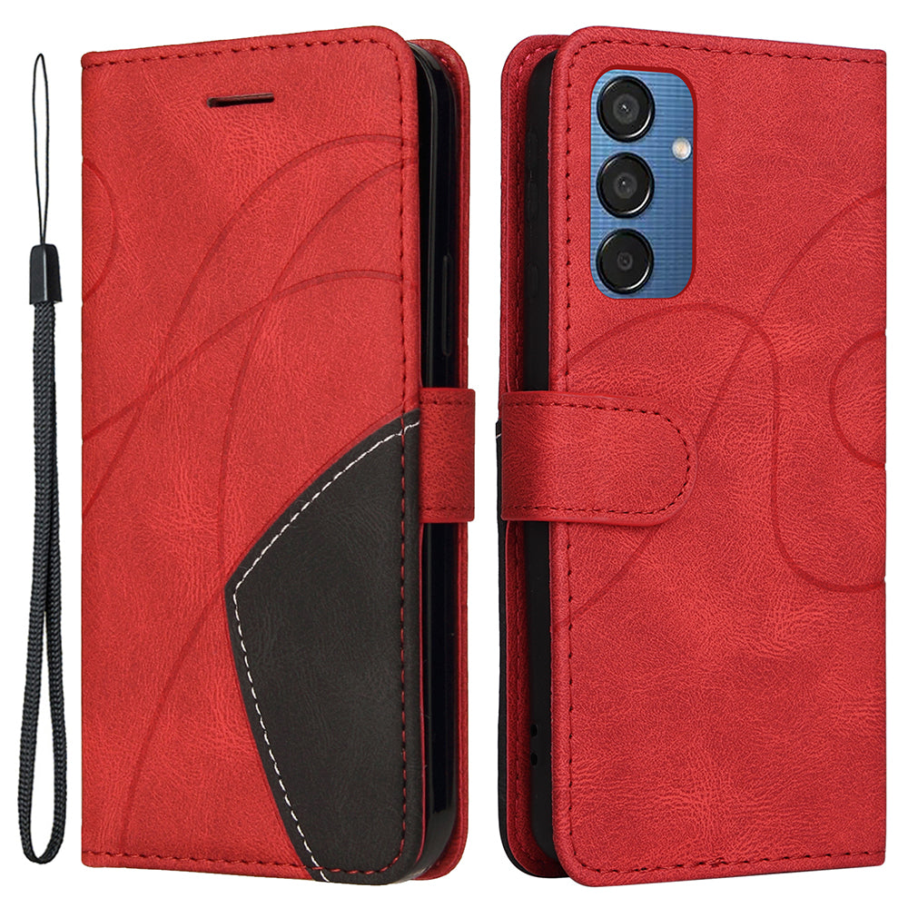 KT Leather Series-1 For Samsung Galaxy M15 5G Case Full Protection Dual-Color Splicing Phone Cover