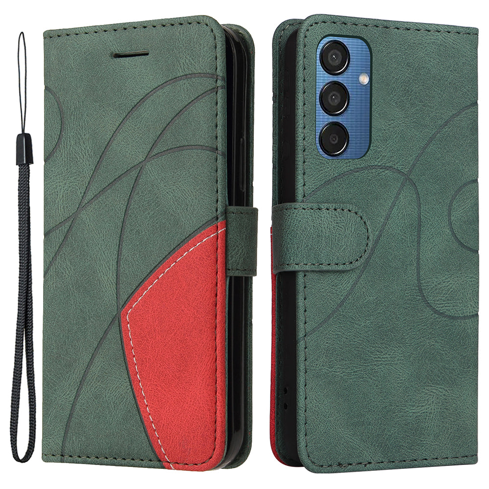 KT Leather Series-1 For Samsung Galaxy M15 5G Case Full Protection Dual-Color Splicing Phone Cover