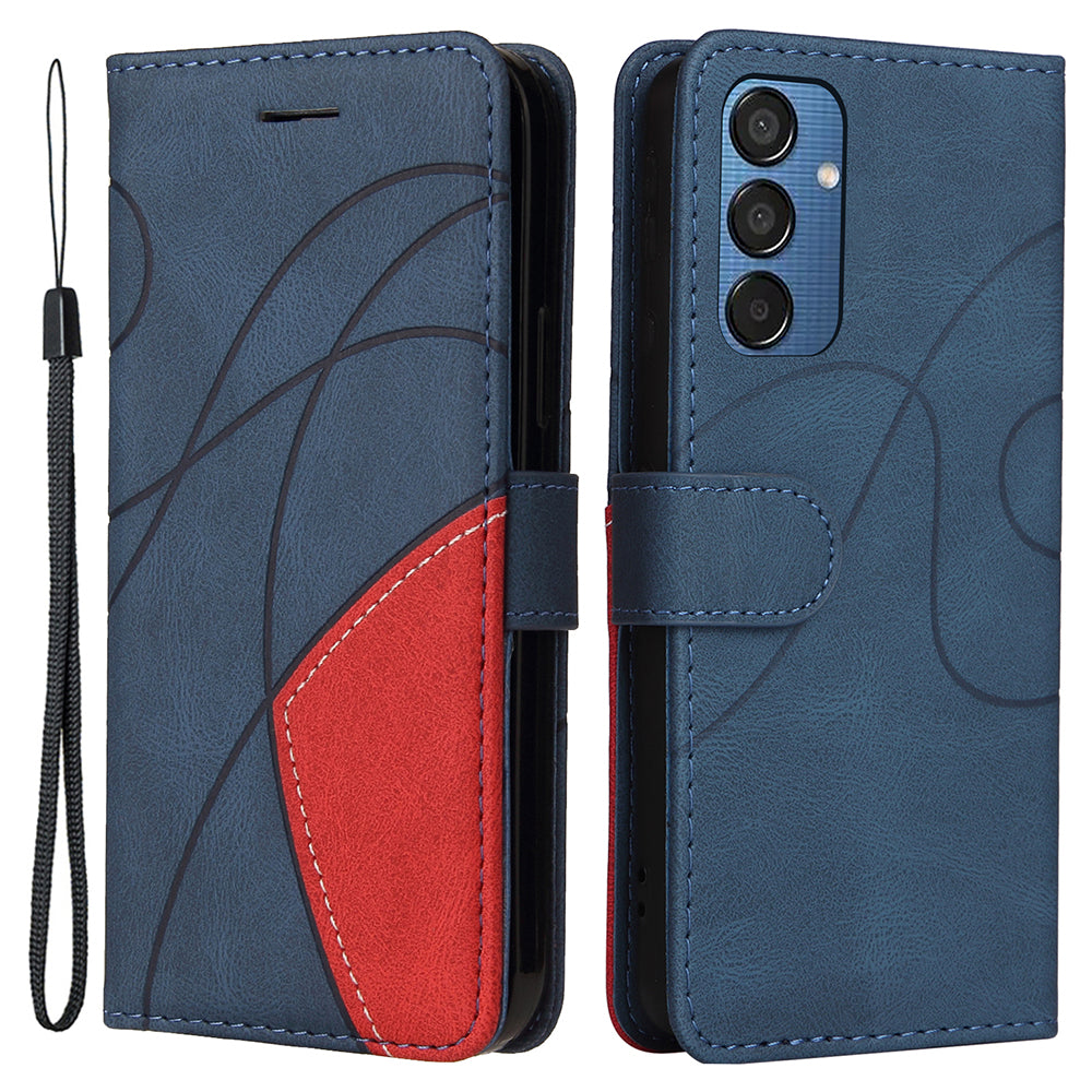 KT Leather Series-1 For Samsung Galaxy M15 5G Case Full Protection Dual-Color Splicing Phone Cover