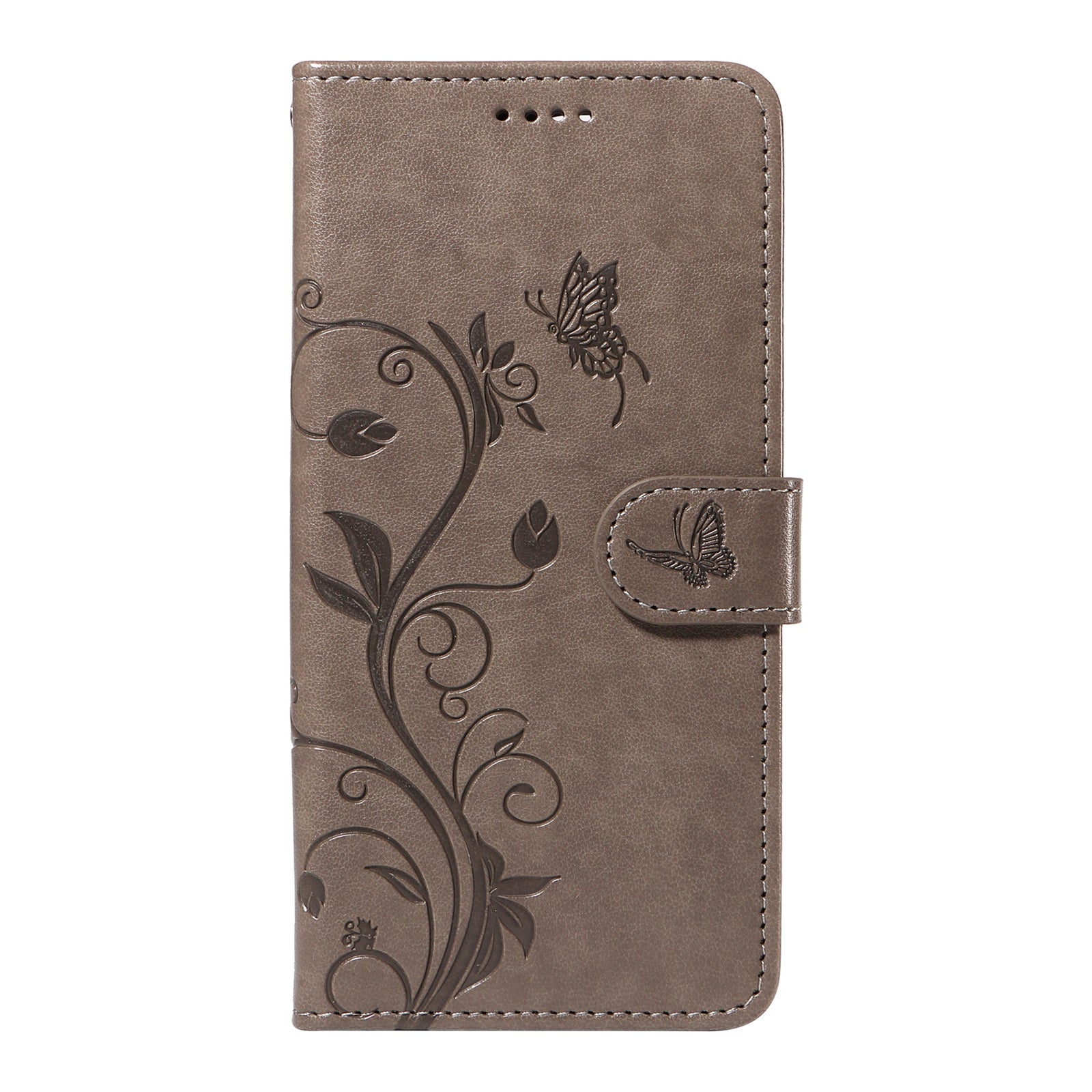For Realme 12 Leather Case Butterfly Flower Pattern Imprinted Wallet Phone Cover