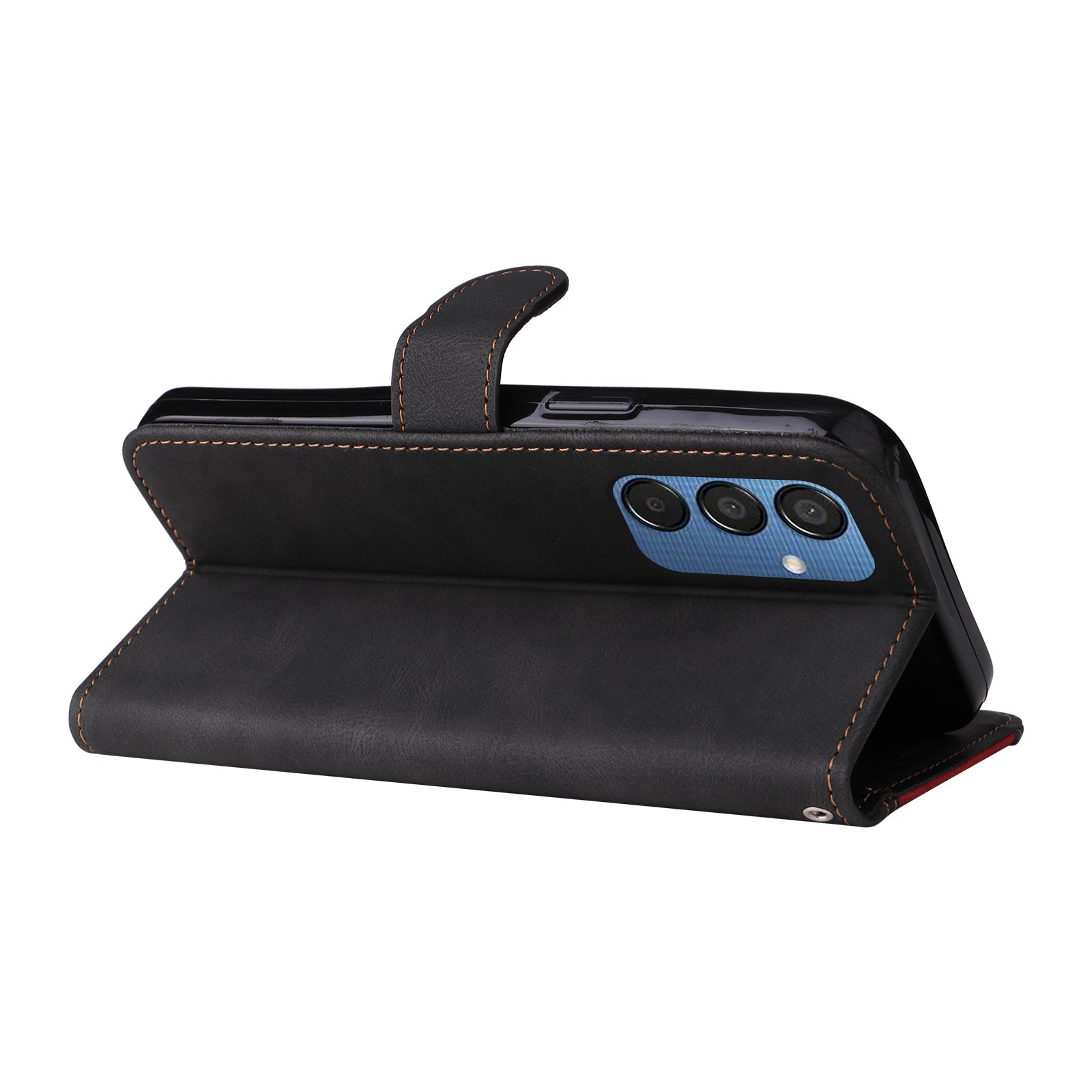 For Samsung Galaxy M15 5G Case PU Leather Three-color Splicing Phone Wallet Cover