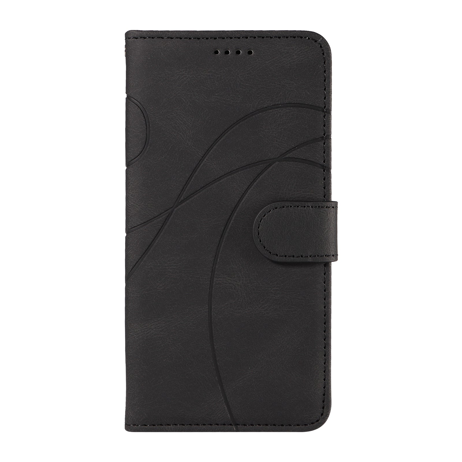 For Motorola Moto G04 4G / G24 4G Case Curved Line Folding Stand PU Leather Phone Cover