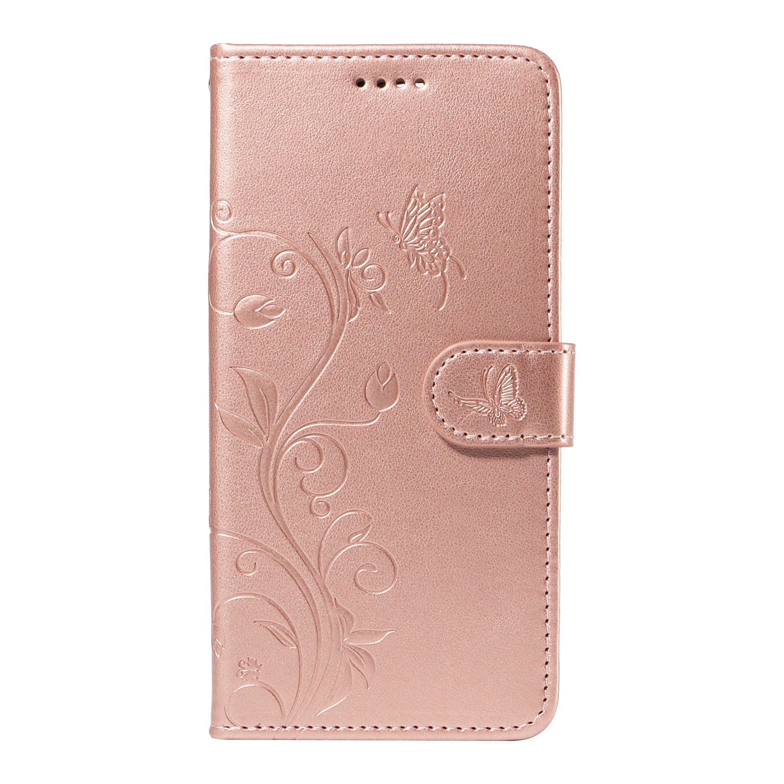 For Motorola Moto G04 4G / Moto G24 4G Leather Case Butterfly Flower Pattern Anti-scratch Phone Cover