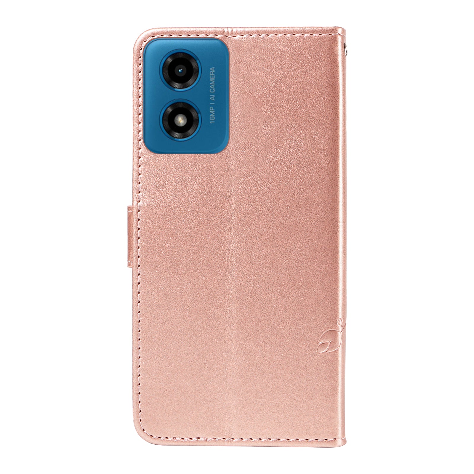 For Motorola Moto G04 4G / Moto G24 4G Leather Case Butterfly Flower Pattern Anti-scratch Phone Cover
