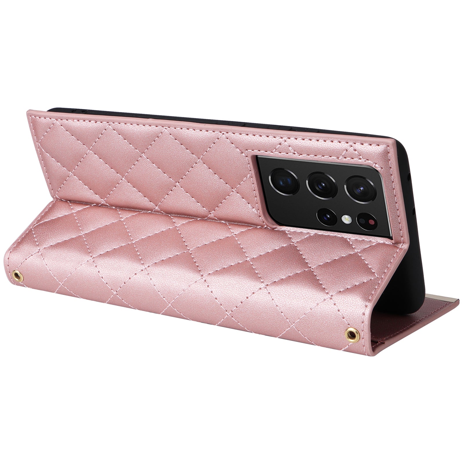 For Samsung Galaxy S21 Ultra 5G Case Suction Cup Wallet Phone Cover with Crossbody Strap