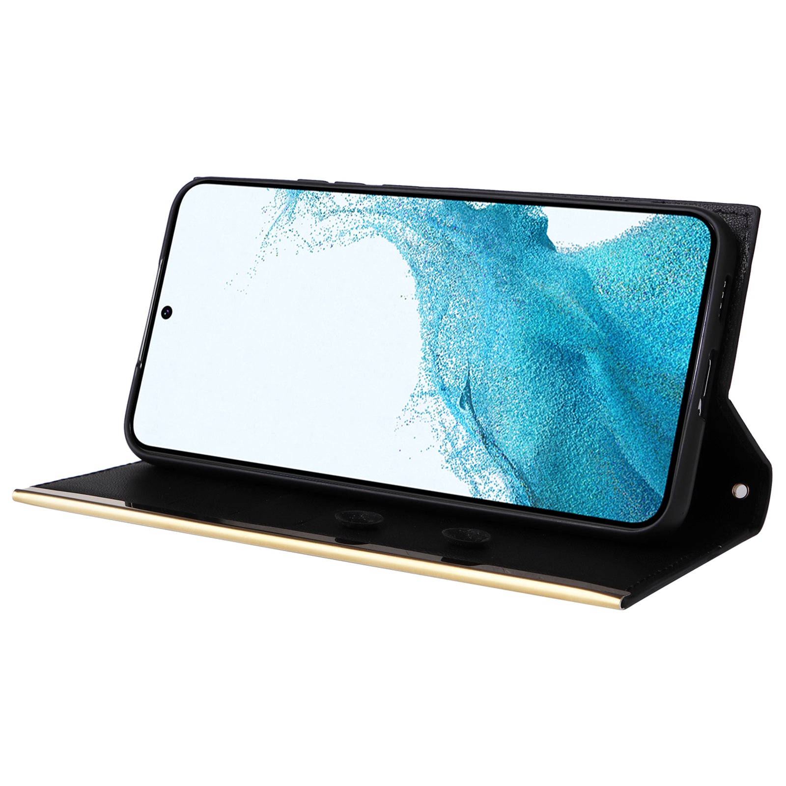 For Samsung Galaxy S22 5G Case Rhombus Grid PU Leather Wallet Suction Cup Phone Cover