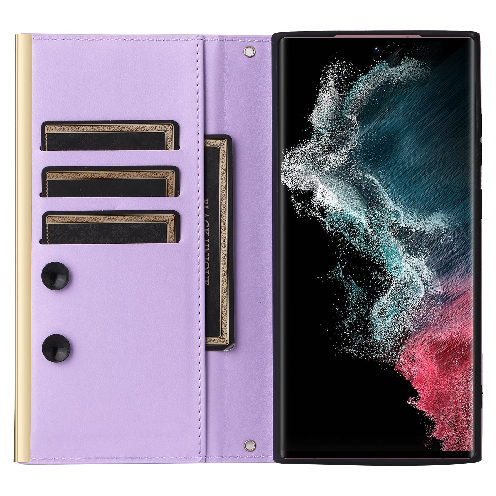 For Samsung Galaxy S22 Ultra 5G Wallet Case PU Leather Flip Phone Cover with Shoulder Strap