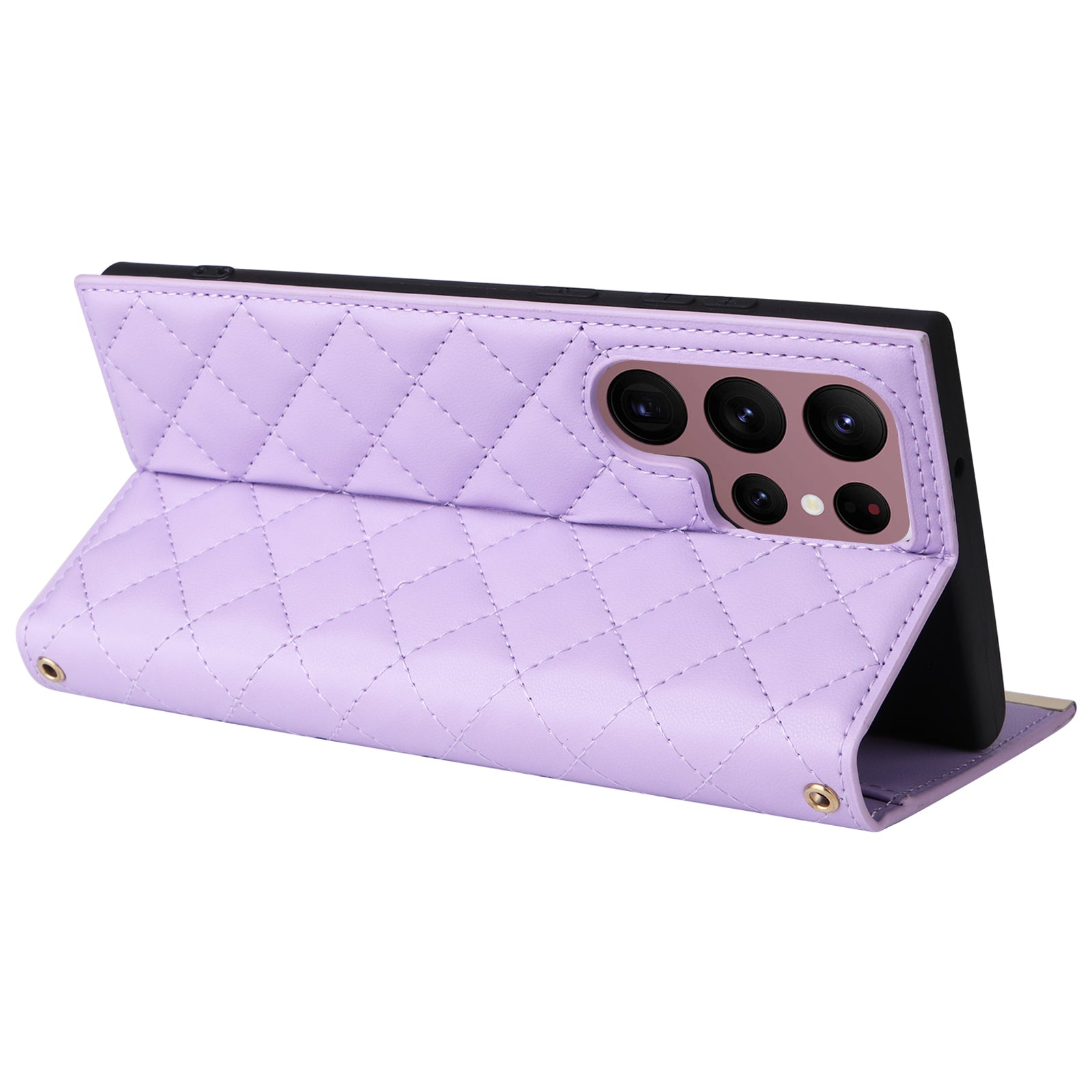 For Samsung Galaxy S22 Ultra 5G Wallet Case PU Leather Flip Phone Cover with Shoulder Strap