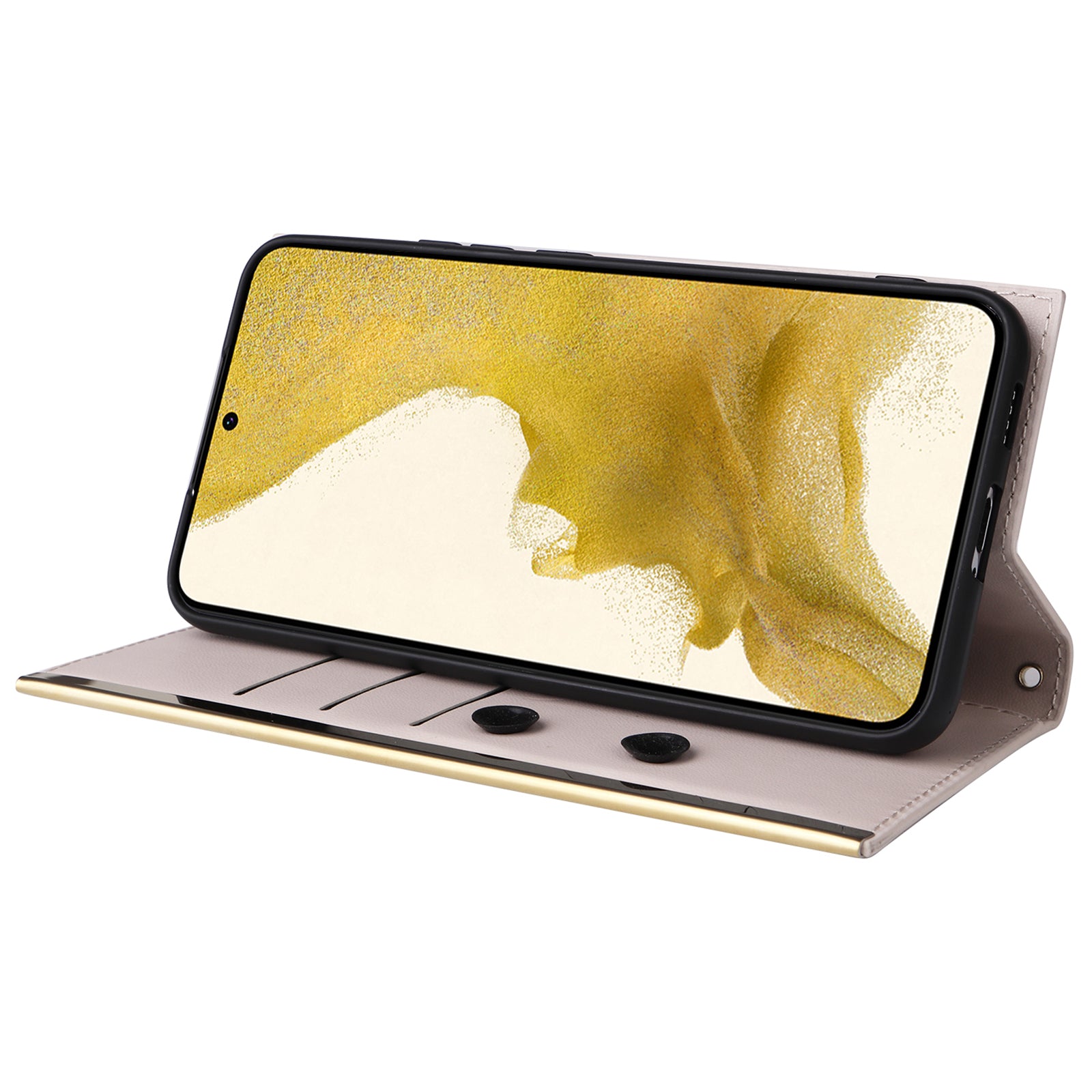 For Samsung Galaxy S22+ 5G Case Suction Cup PU Leather Crossbody Cell Phone Cover