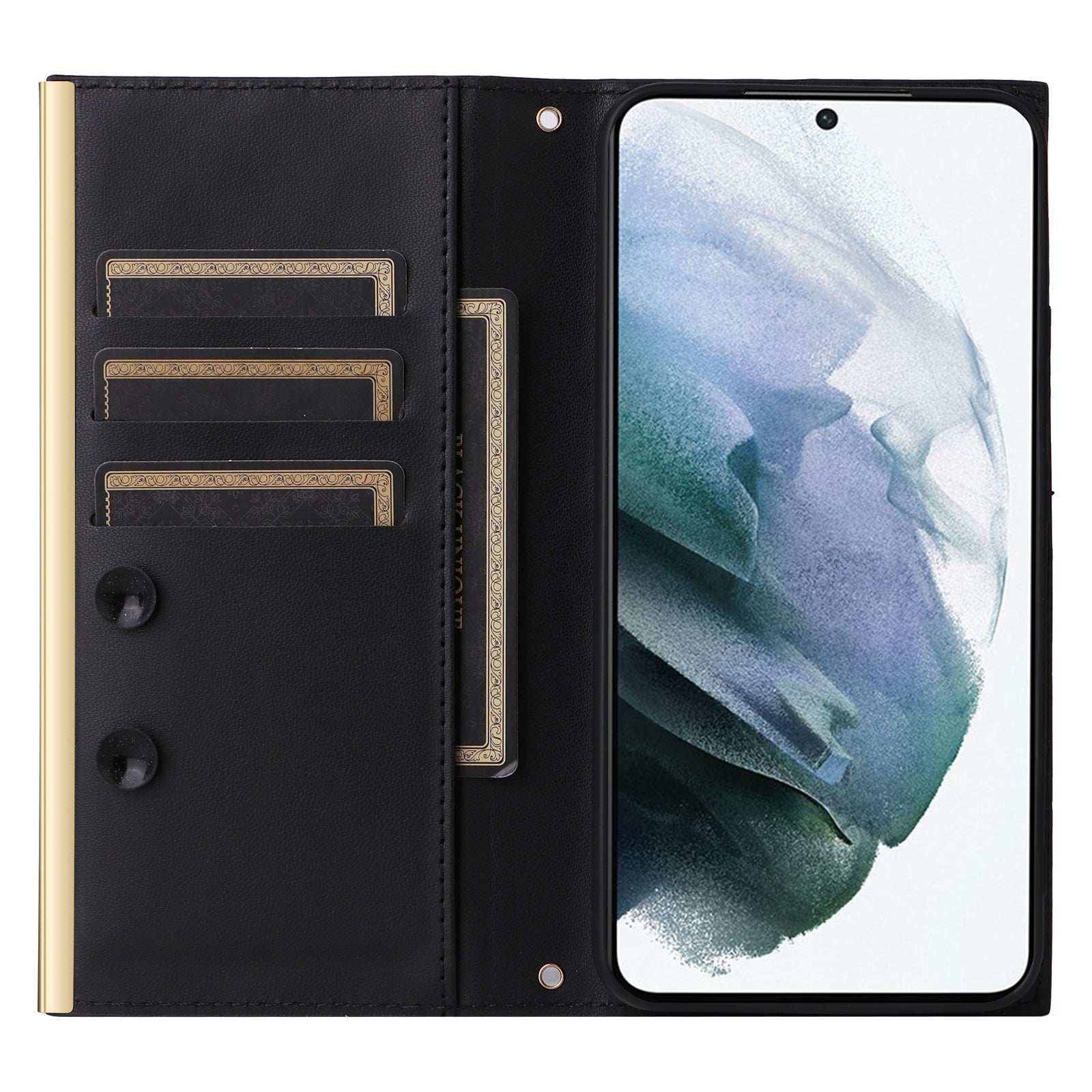 For Samsung Galaxy S21 5G / 4G Case PU Leather Stand Wallet Phone Cover with Shoulder Strap