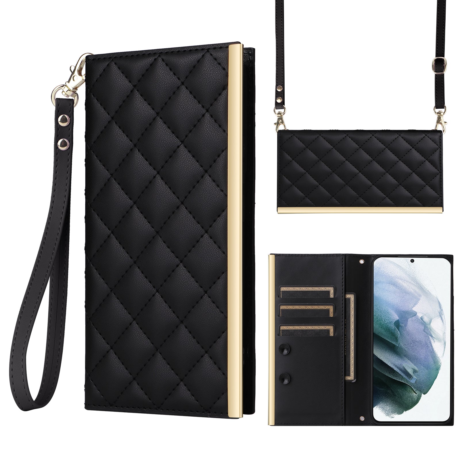 For Samsung Galaxy S21+ 5G Case Wallet PU Leather Suction Cup Protection Phone Cover