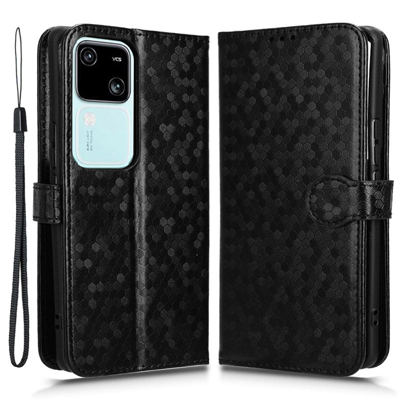 For vivo S18 5G / S18 Pro 5G / V30 5G / V30 Pro 5G Case PU Leather Dots Pattern Wallet Phone Cover