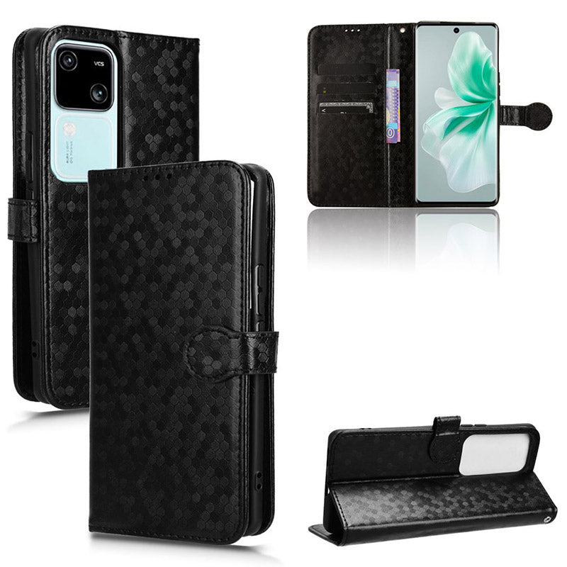 For vivo S18 5G / S18 Pro 5G / V30 5G / V30 Pro 5G Case PU Leather Dots Pattern Wallet Phone Cover