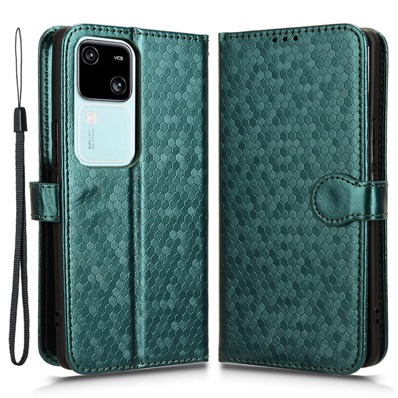For vivo S18 5G / S18 Pro 5G / V30 5G / V30 Pro 5G Case PU Leather Dots Pattern Wallet Phone Cover