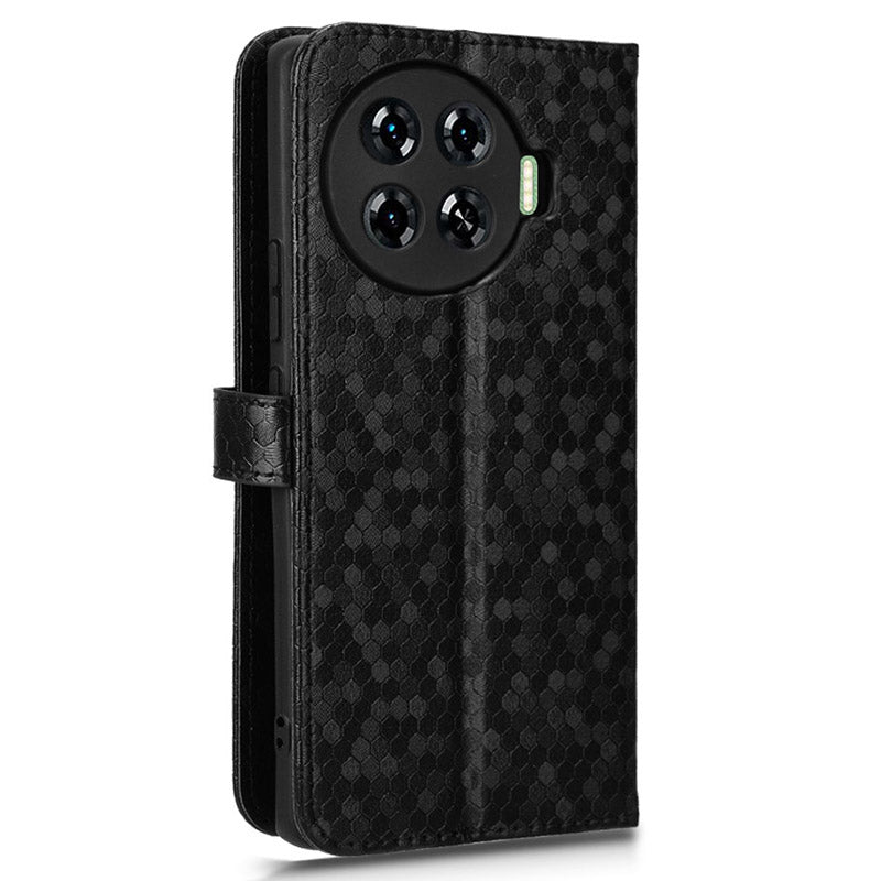 For Transsion Tecno Spark 20 Pro+ Case Dots Imprinted Magnetic Closing Wallet Phone Cover