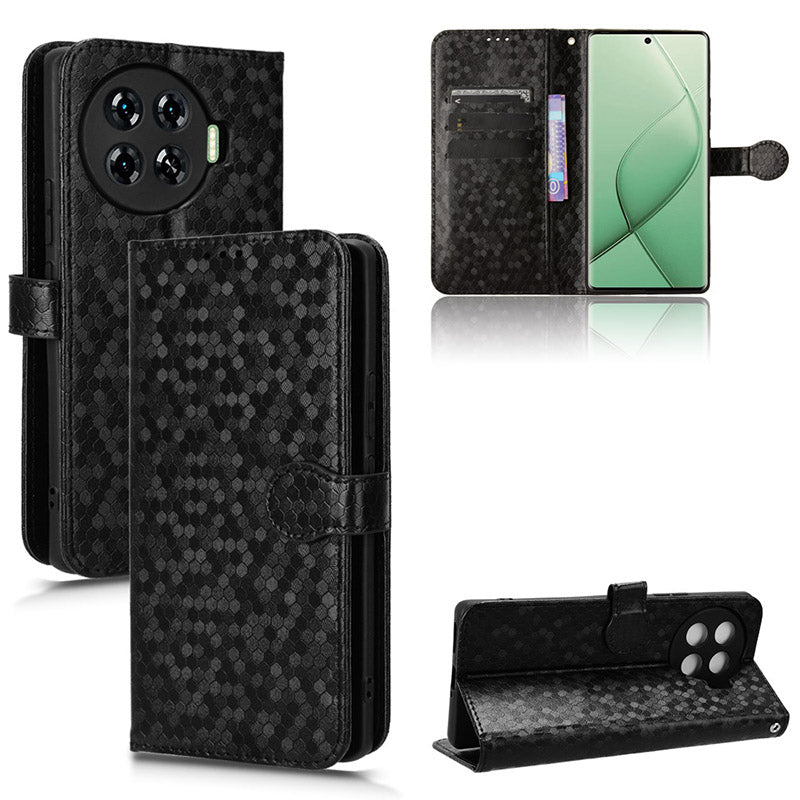 For Transsion Tecno Spark 20 Pro+ Case Dots Imprinted Magnetic Closing Wallet Phone Cover