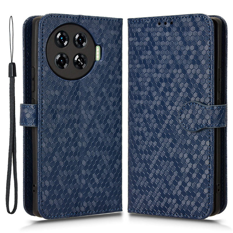 For Transsion Tecno Spark 20 Pro+ Case Dots Imprinted Magnetic Closing Wallet Phone Cover