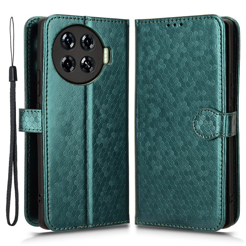 For Transsion Tecno Spark 20 Pro+ Case Dots Imprinted Magnetic Closing Wallet Phone Cover