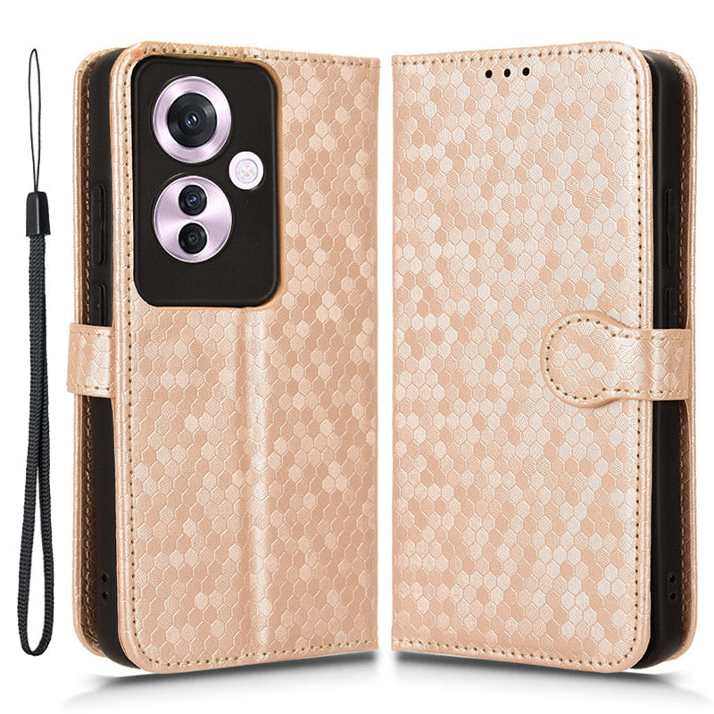 For Oppo Reno11 F 5G / F25 Pro 5G Cell Phone Case Dots Imprinted Magnetic Closing Cover