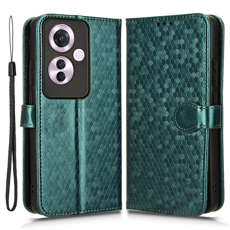 For Oppo Reno11 F 5G / F25 Pro 5G Cell Phone Case Dots Imprinted Magnetic Closing Cover