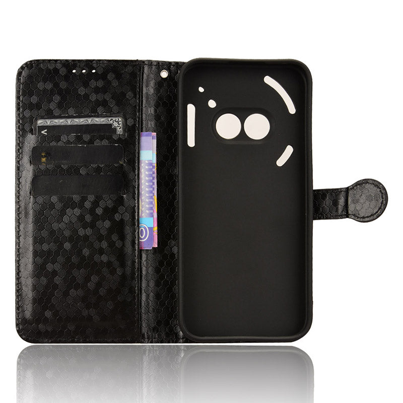For Nothing Phone (2a) Wallet Case Dots Imprinted Magnetic Closing Phone Cover