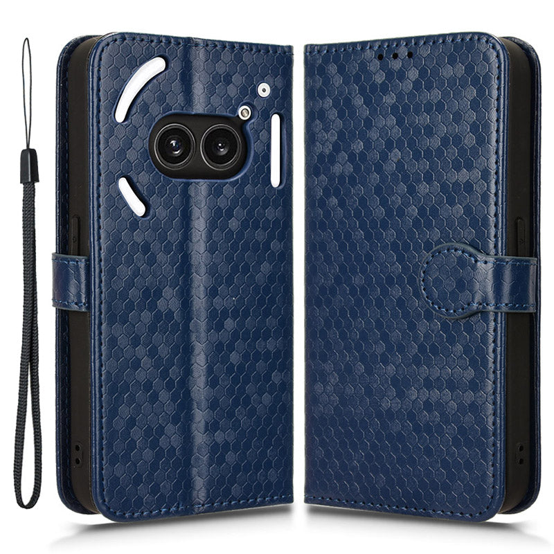For Nothing Phone (2a) Wallet Case Dots Imprinted Magnetic Closing Phone Cover