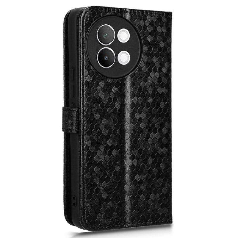 For vivo S18e 5G Magnetic Phone Case Dots Imprinted Card Holder Anti-scratch Cover