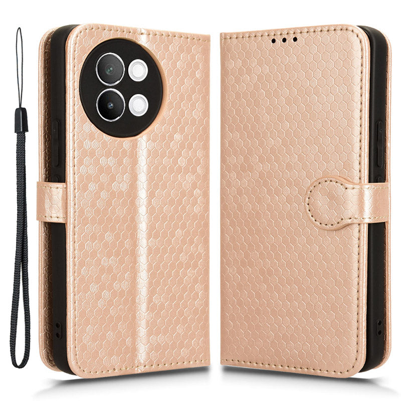For vivo S18e 5G Magnetic Phone Case Dots Imprinted Card Holder Anti-scratch Cover