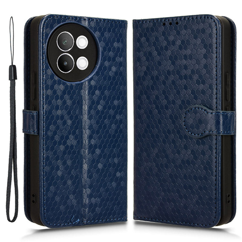For vivo S18e 5G Magnetic Phone Case Dots Imprinted Card Holder Anti-scratch Cover