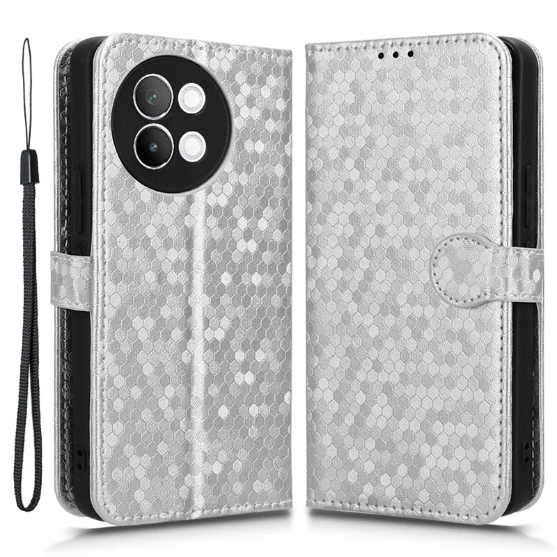For vivo S18e 5G Magnetic Phone Case Dots Imprinted Card Holder Anti-scratch Cover