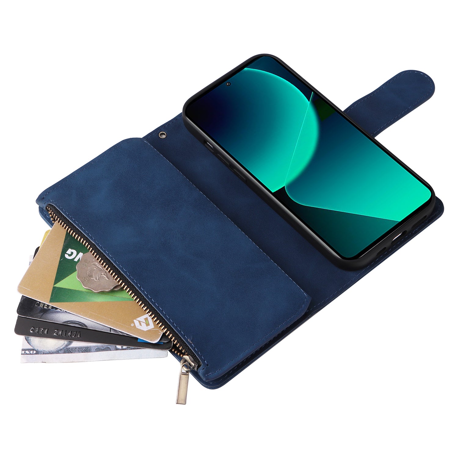 For Xiaomi 13T / 13T Pro / Redmi K60 Ultra Cell Phone Drop-proof Case Zipper Wallet Card Holder Leather Cover