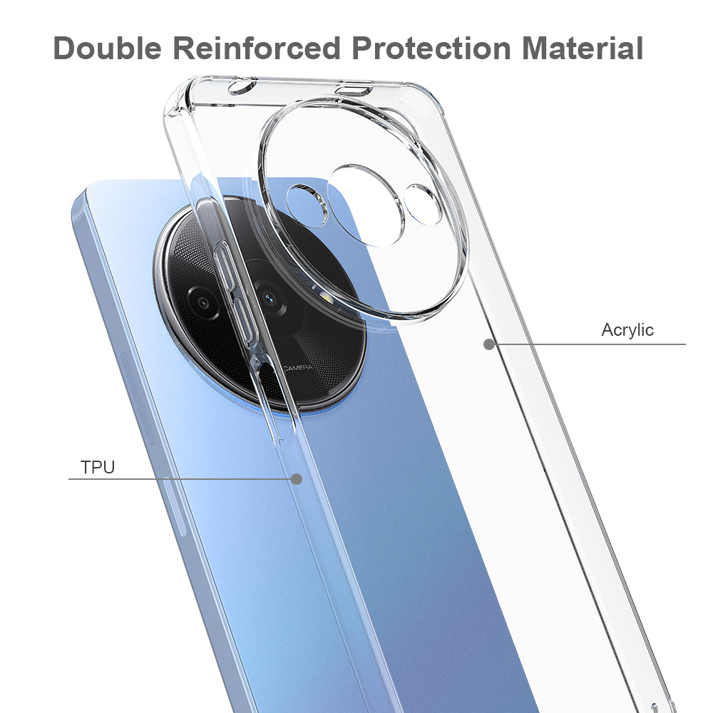 For Xiaomi Redmi A3 / Poco C61 4G / Poco C61 4G Phone Case Scratch-resistant TPU+Acrylic Clear Cover