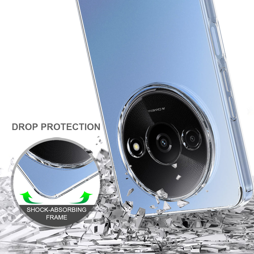 For Xiaomi Redmi A3 / Poco C61 4G / Poco C61 4G Phone Case Scratch-resistant TPU+Acrylic Clear Cover