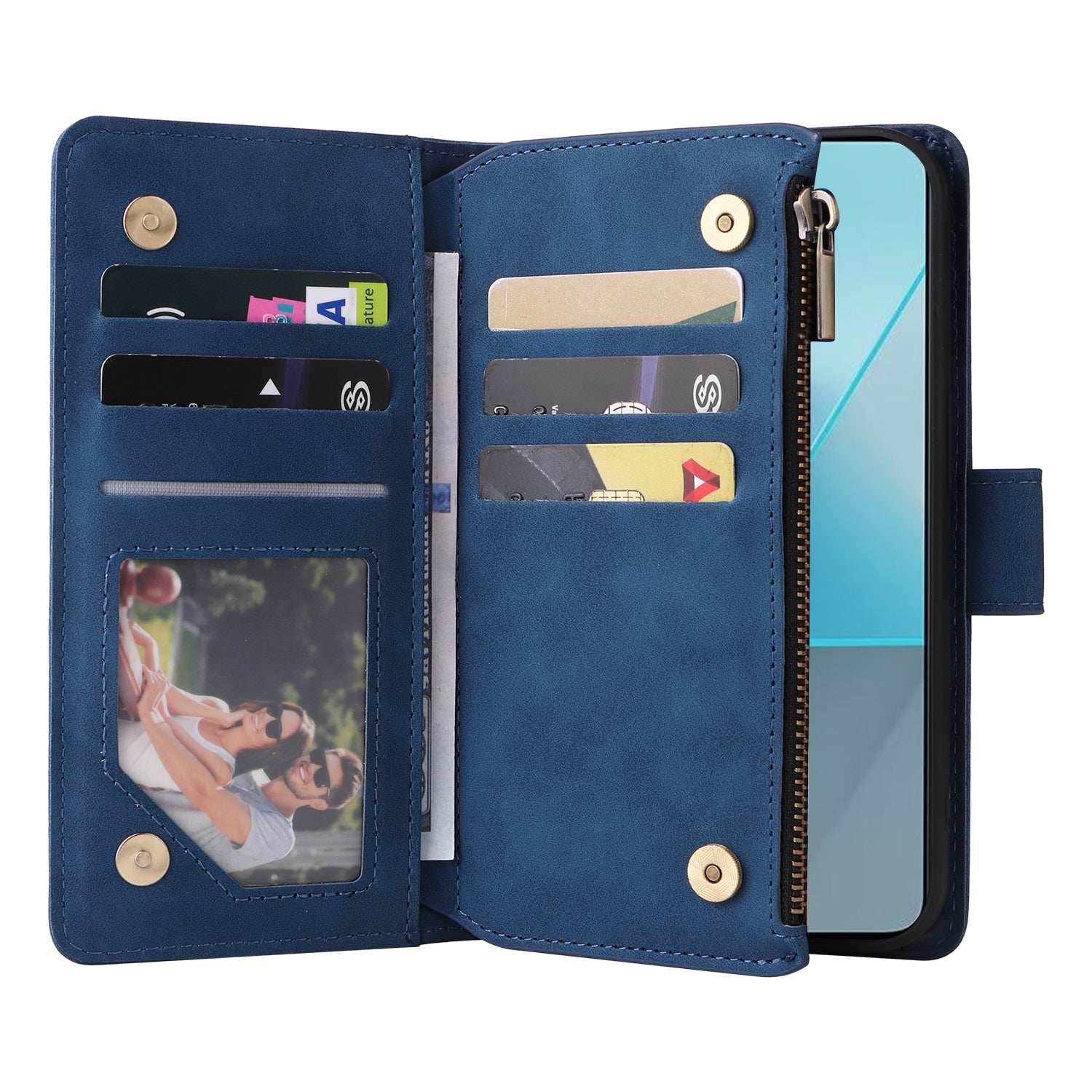 For Xiaomi Redmi Note 13 Pro 5G / Poco X6 5G PU Leather Wallet Mobile Phone Cover Case with Multiple Card Slots