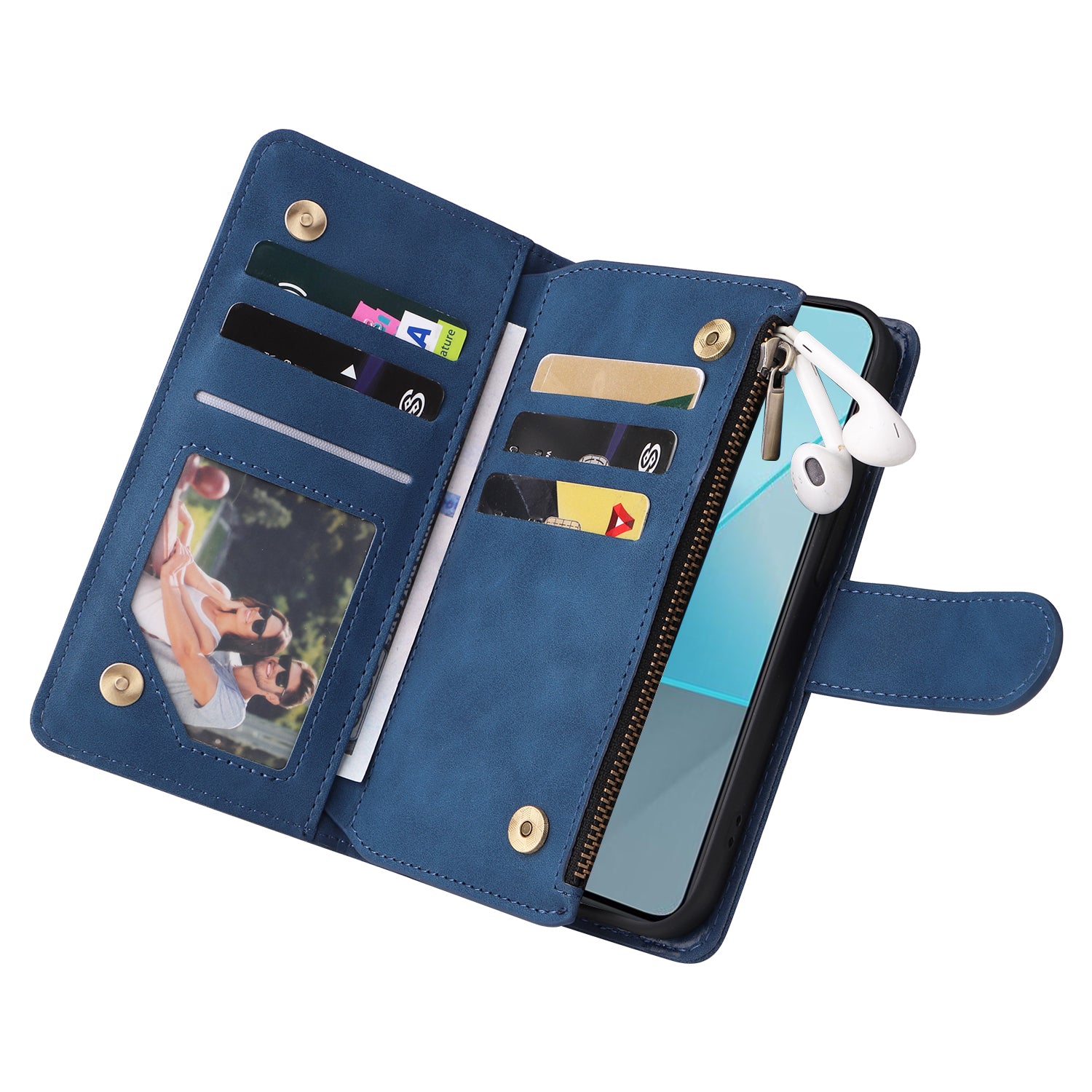 For Xiaomi Redmi Note 13 Pro 5G / Poco X6 5G PU Leather Wallet Mobile Phone Cover Case with Multiple Card Slots