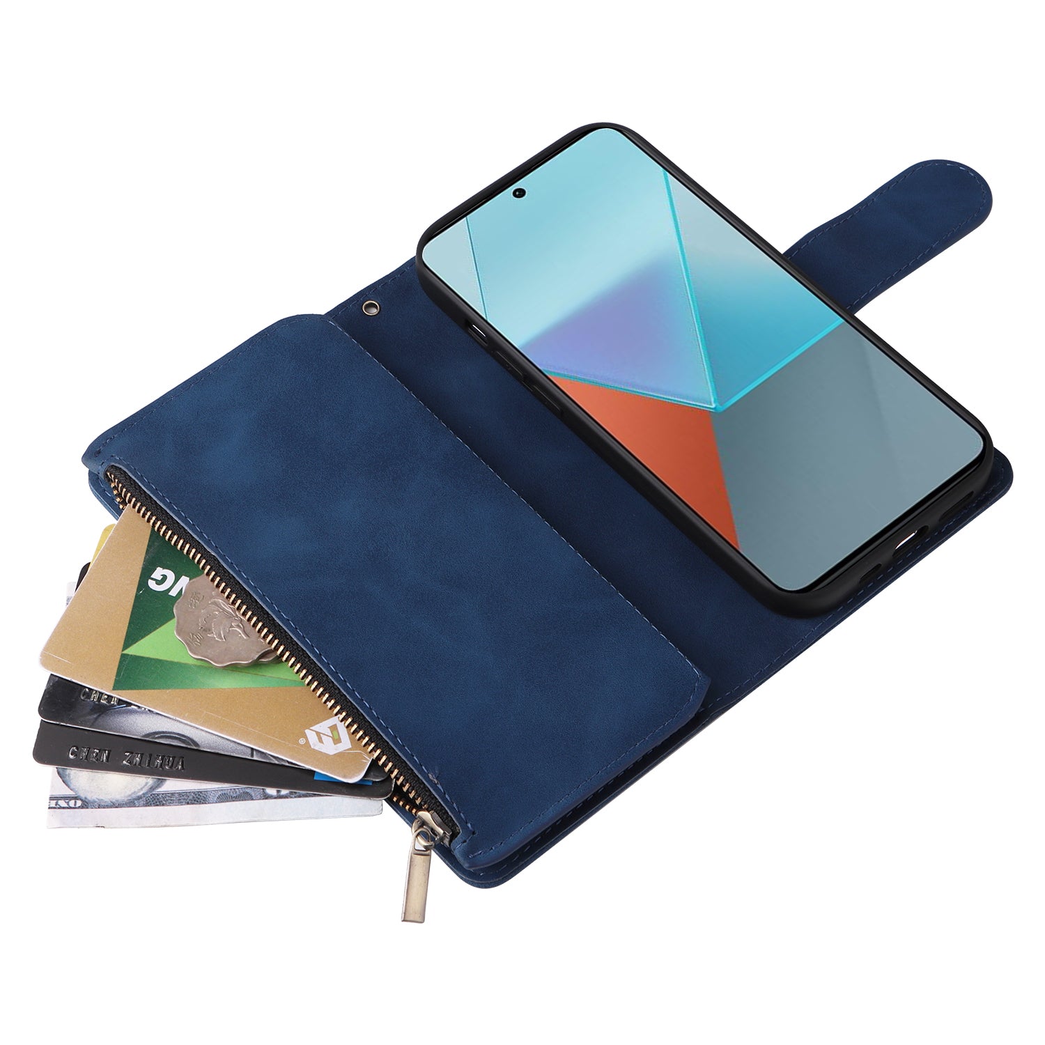 For Xiaomi Redmi Note 13 Pro 5G / Poco X6 5G PU Leather Wallet Mobile Phone Cover Case with Multiple Card Slots
