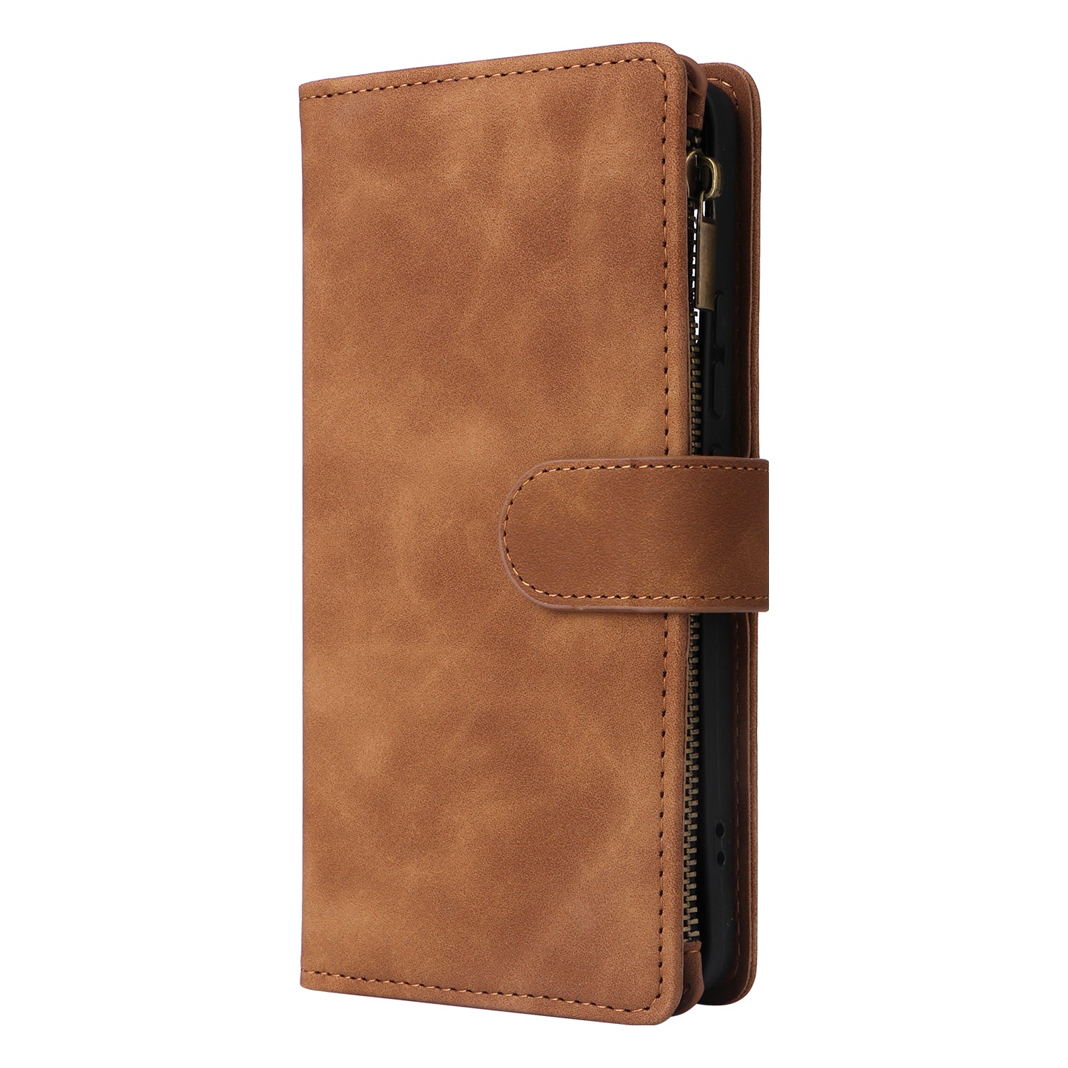 For Xiaomi Redmi Note 13 Pro+ 5G Zipper Pocket Phone Case PU Leather Protection Stand Cover