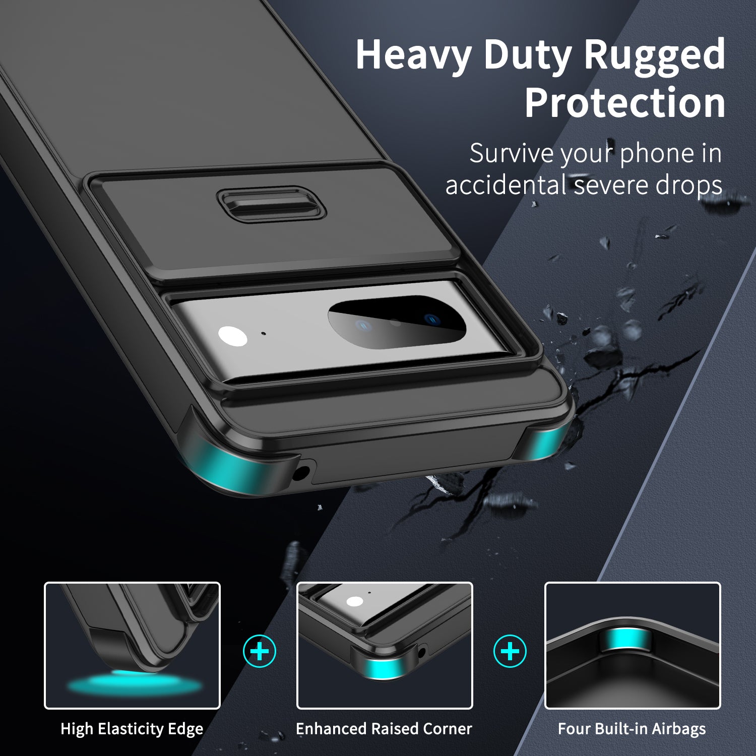 For Google Pixel 7 5G Case Slide Camera Shield PC+TPU Bump Proof Cell Phone Cover