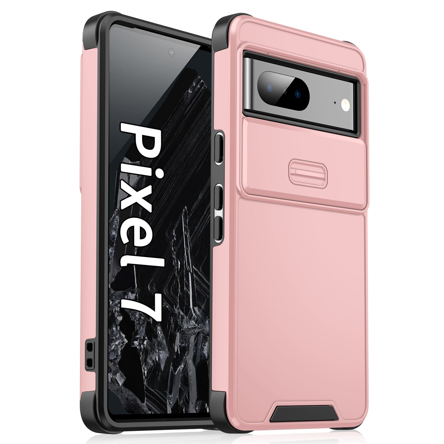 For Google Pixel 7 5G Case Slide Camera Shield PC+TPU Bump Proof Cell Phone Cover